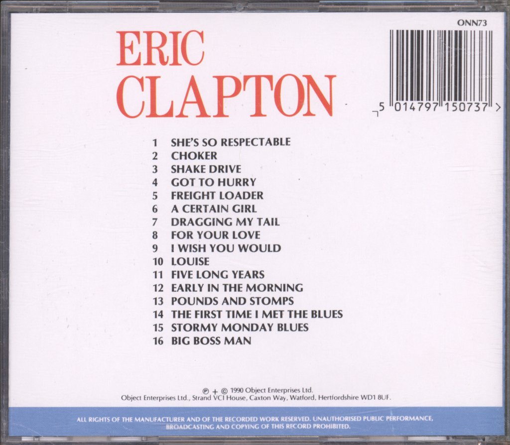 Eric Clapton - First Time I Met The Blues - Cd – Vinyl Tap