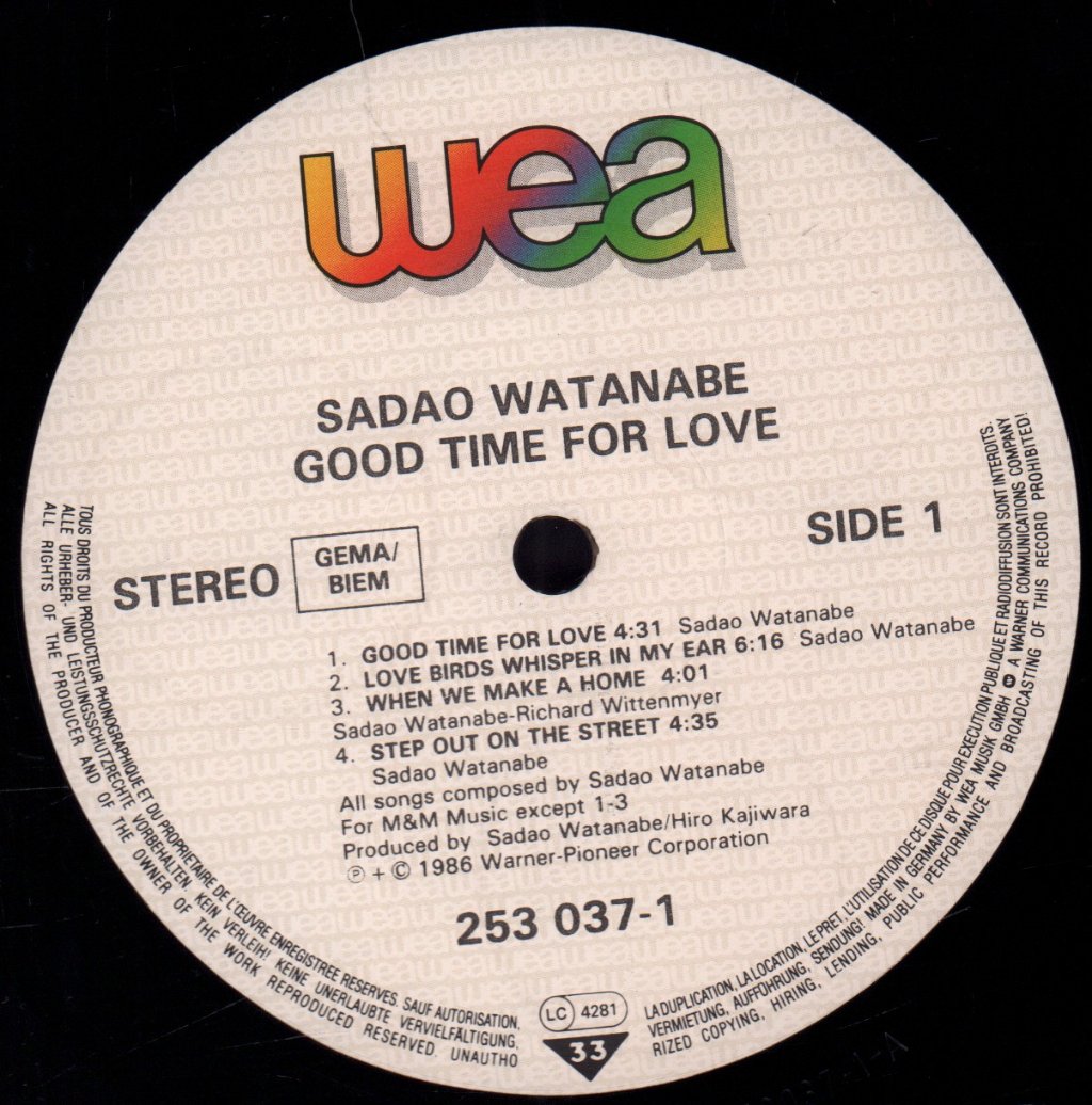 Sadao Watanabe - Good Time For Love - Lp