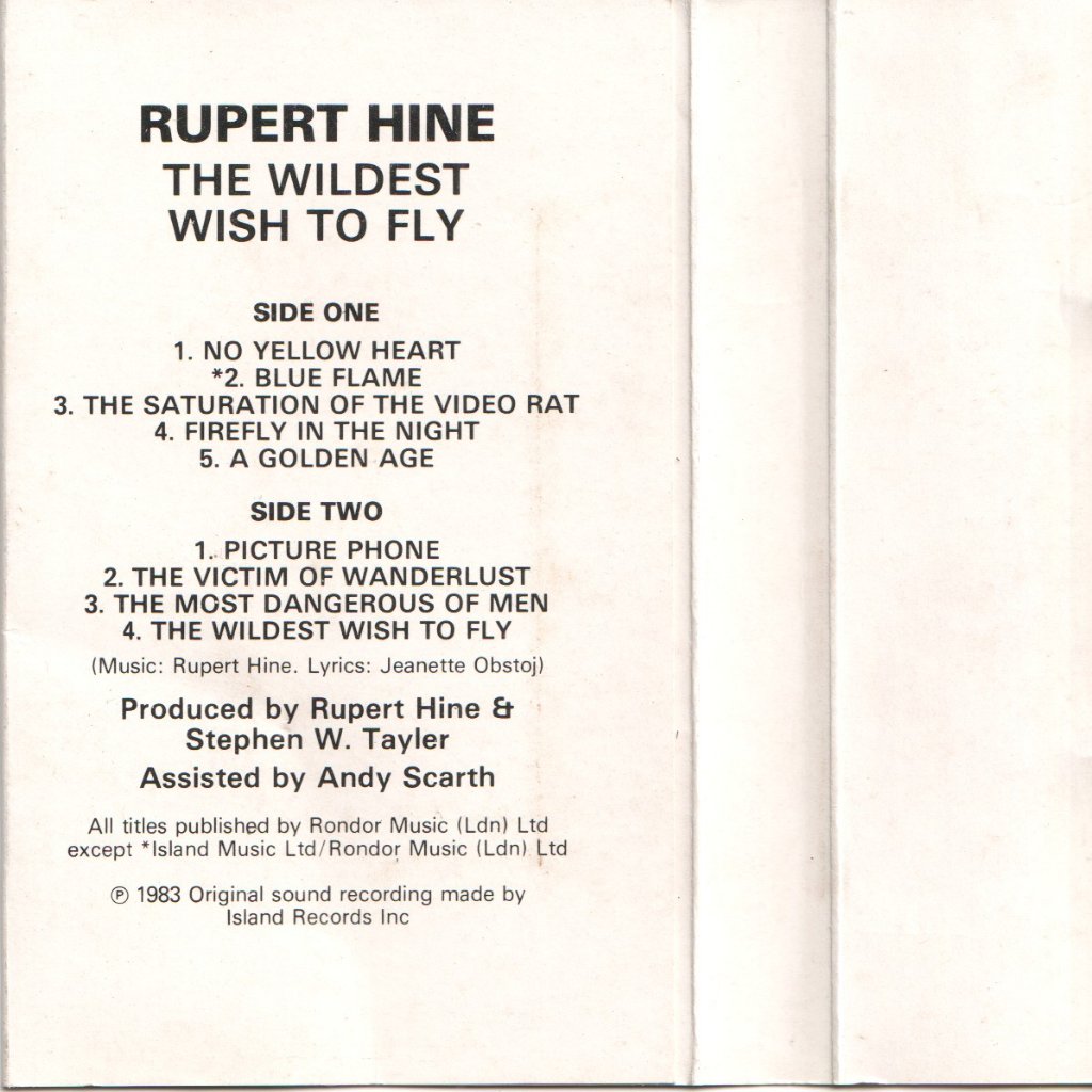 Rupert Hine - Wildest Wish To Fly - Cassette