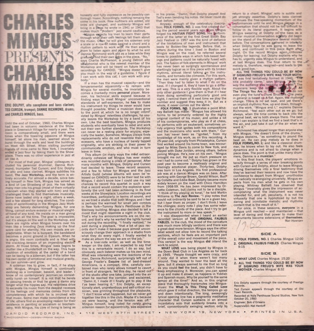 Charles Mingus - Presents Charles Mingus - Lp