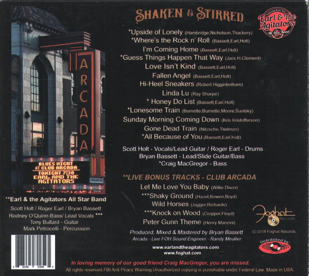 Earl & The Agitators All Star Band - Shaken & Stirred - Cd
