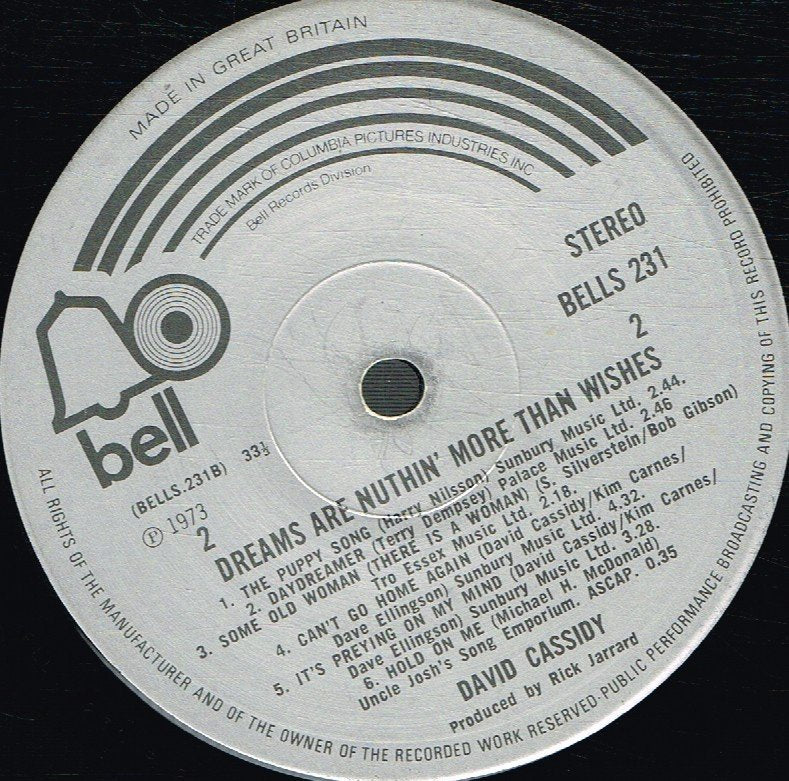 David Cassidy - Dreams Are Nuthin' More Than Wishes - Lp