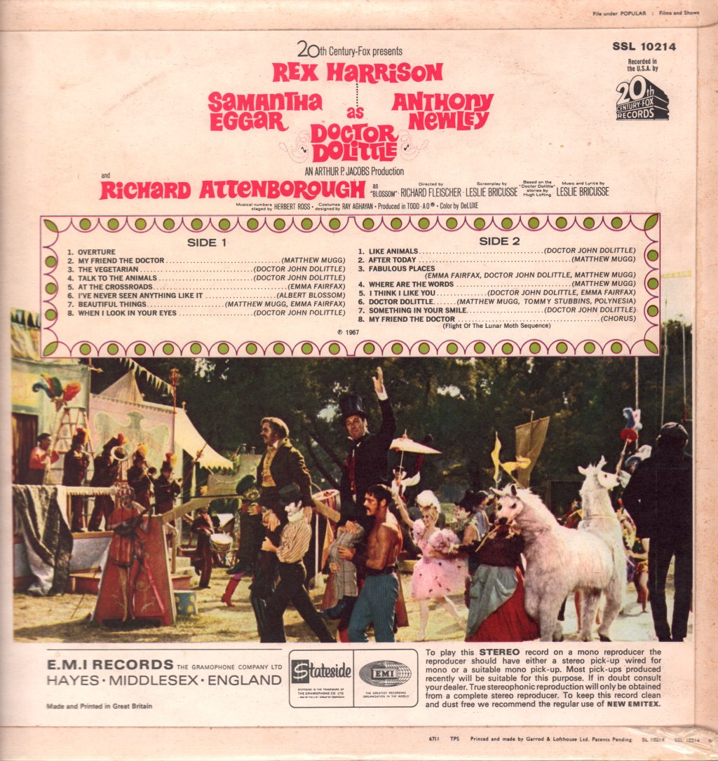 Various Artists - Doctor Dolittle (Original Motion Picture Soundtrack) - Lp