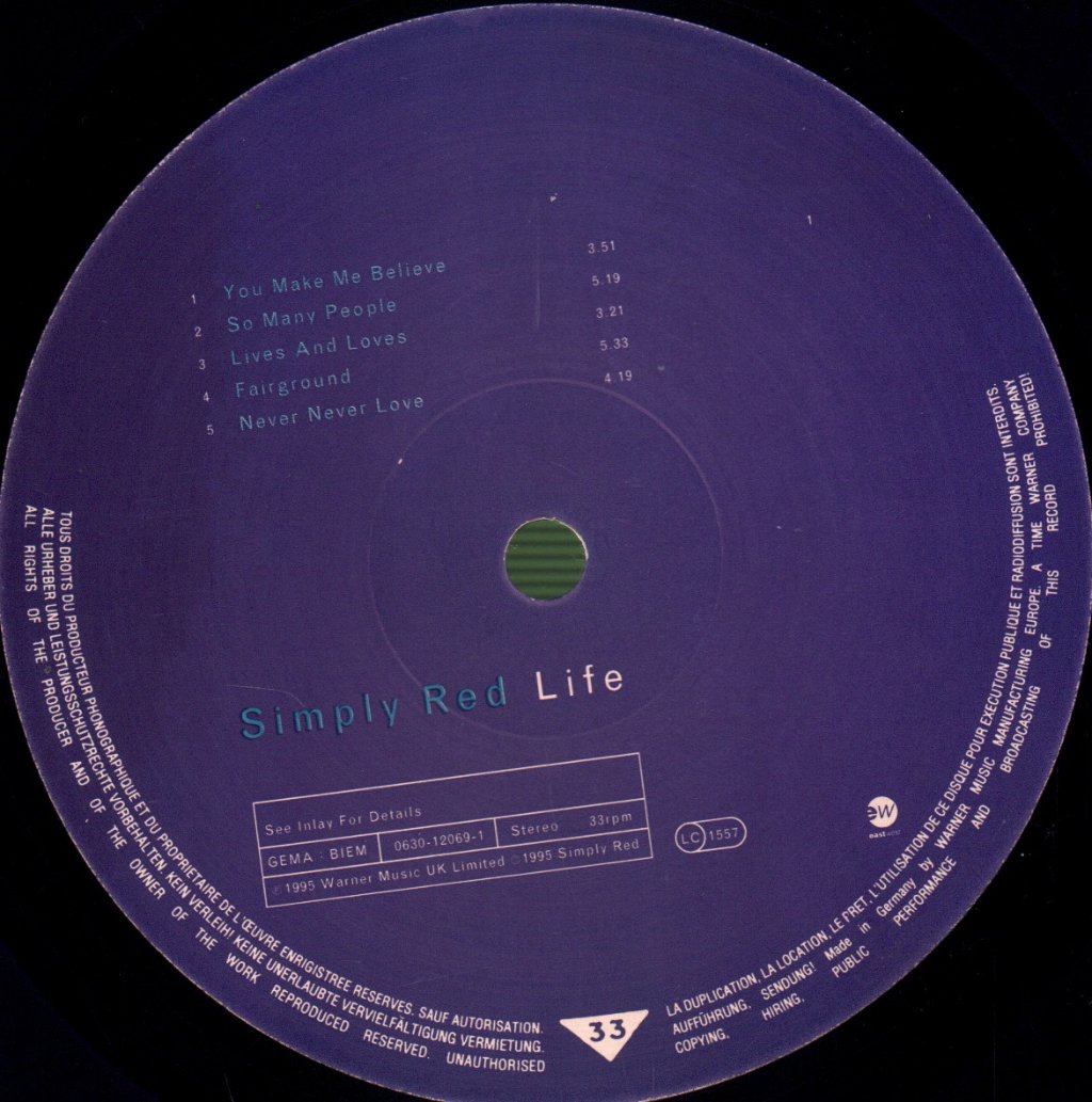Simply Red - Life - Lp