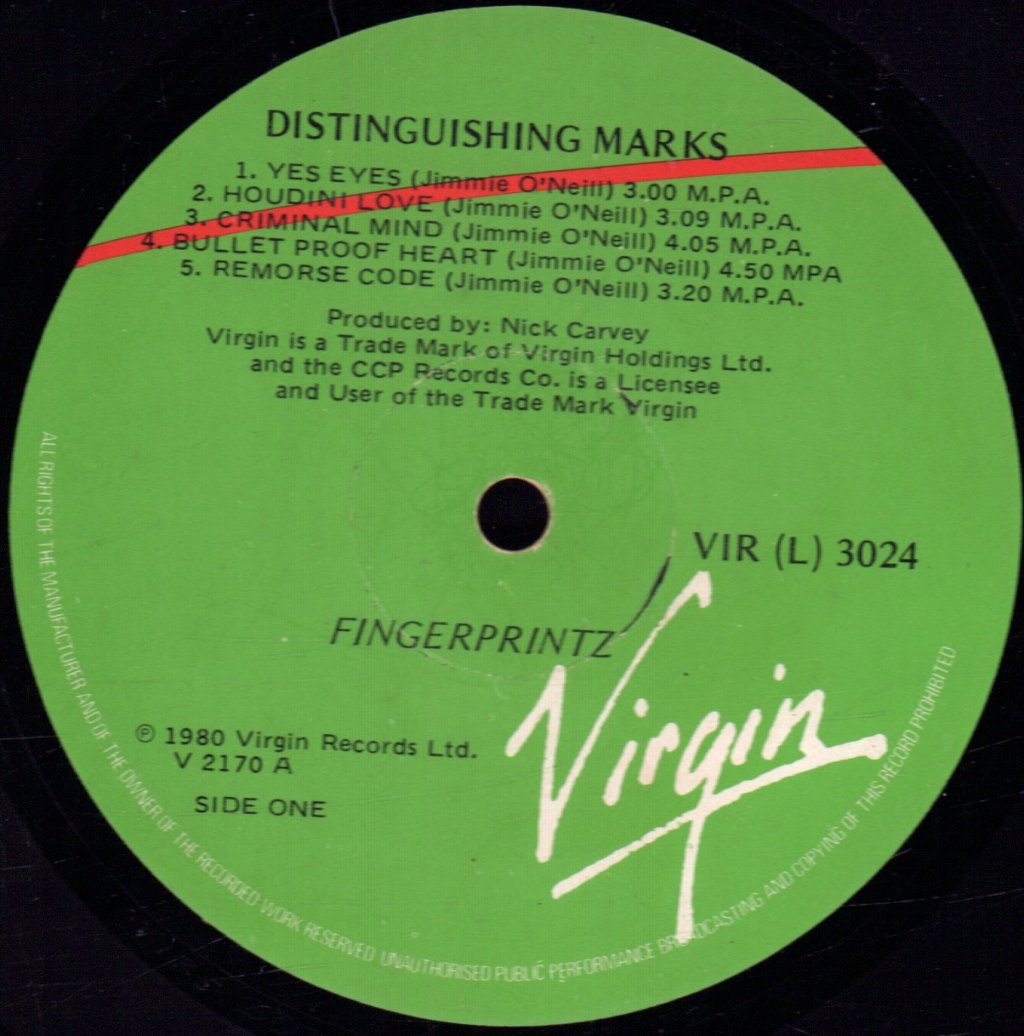 Fingerprintz - Distinguishing Marks - Lp