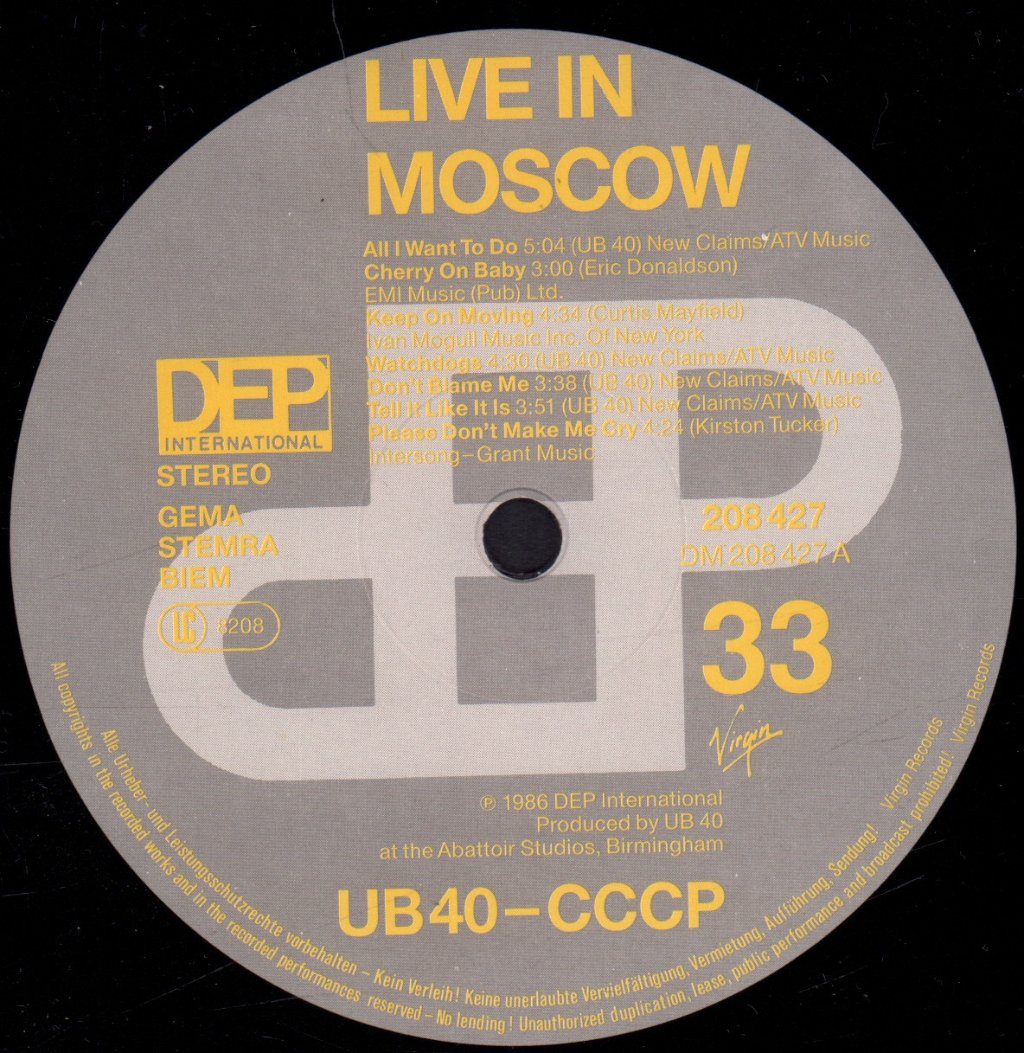 UB40 - Live In Moscow - Lp