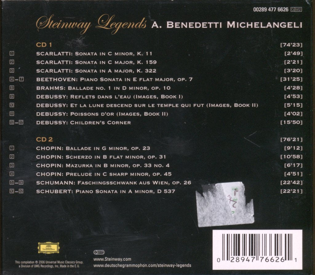 Arturo Benedetti Michelangeli - Steinway Legends - Double Cd