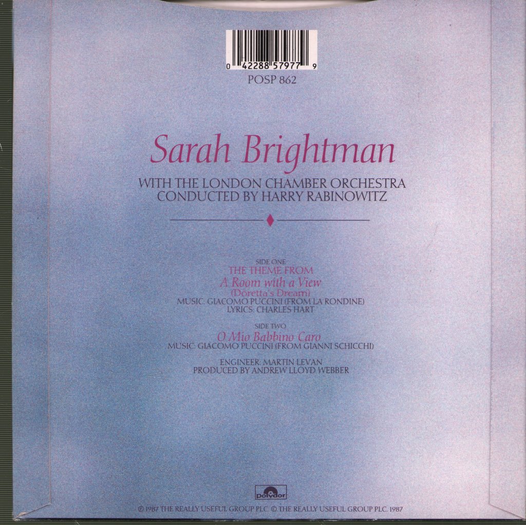 Sarah Brightman - Theme From A Room With A View - 7 Inch