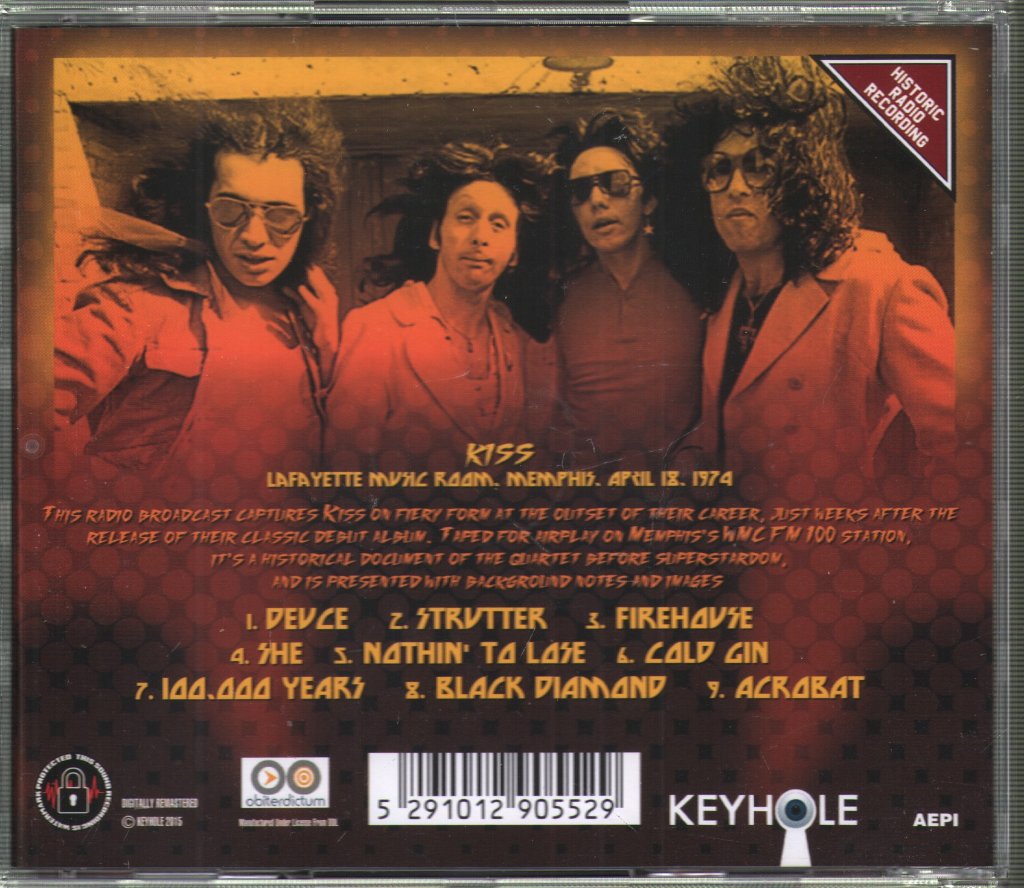 Kiss - Lafayette Music Room, Memphis TN April 18 1974 - Cd