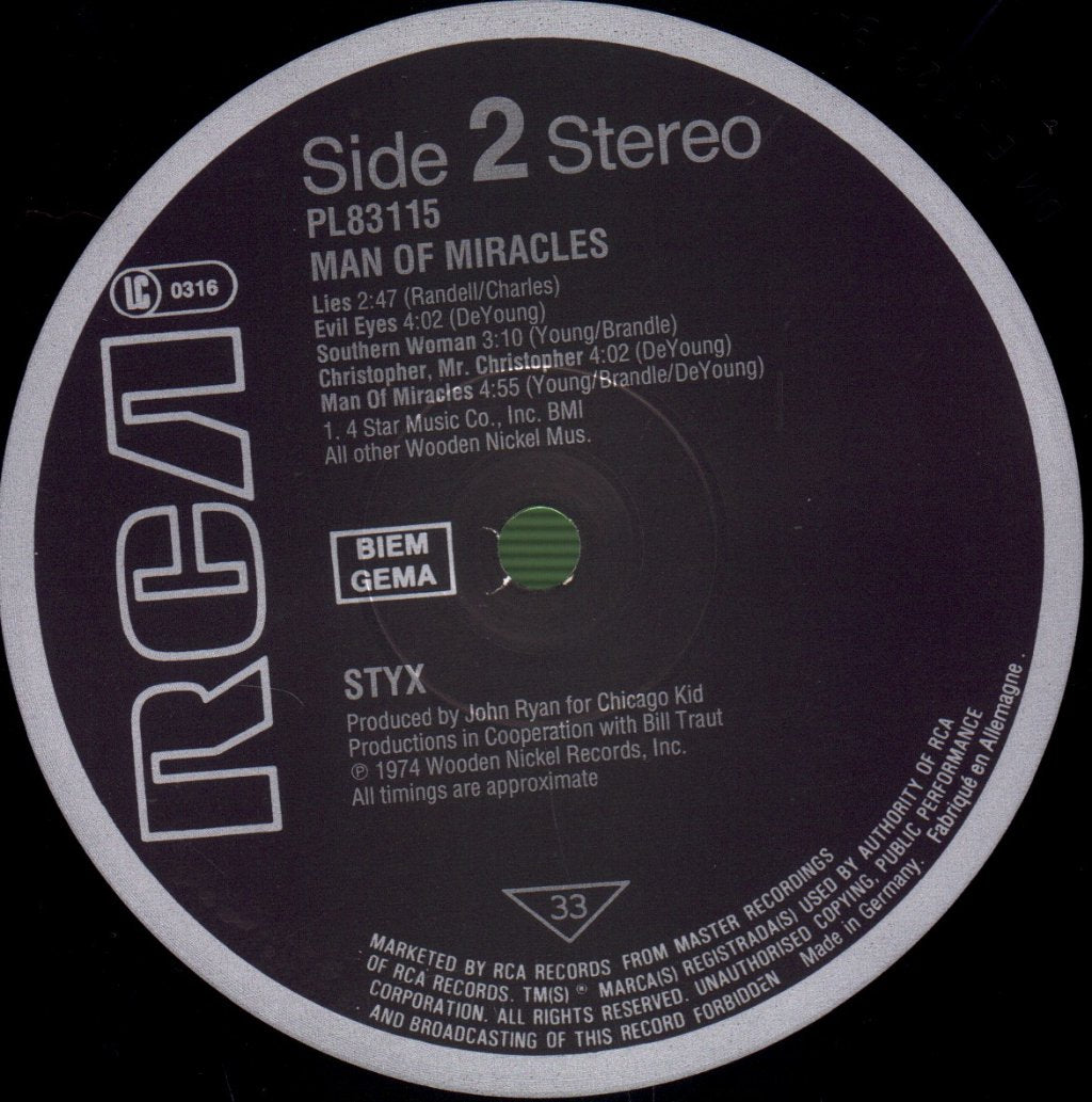Styx - Man Of Miracles - Lp