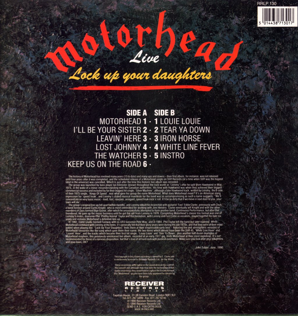 Motorhead - Lock Up Your Daughters (Live) - Lp