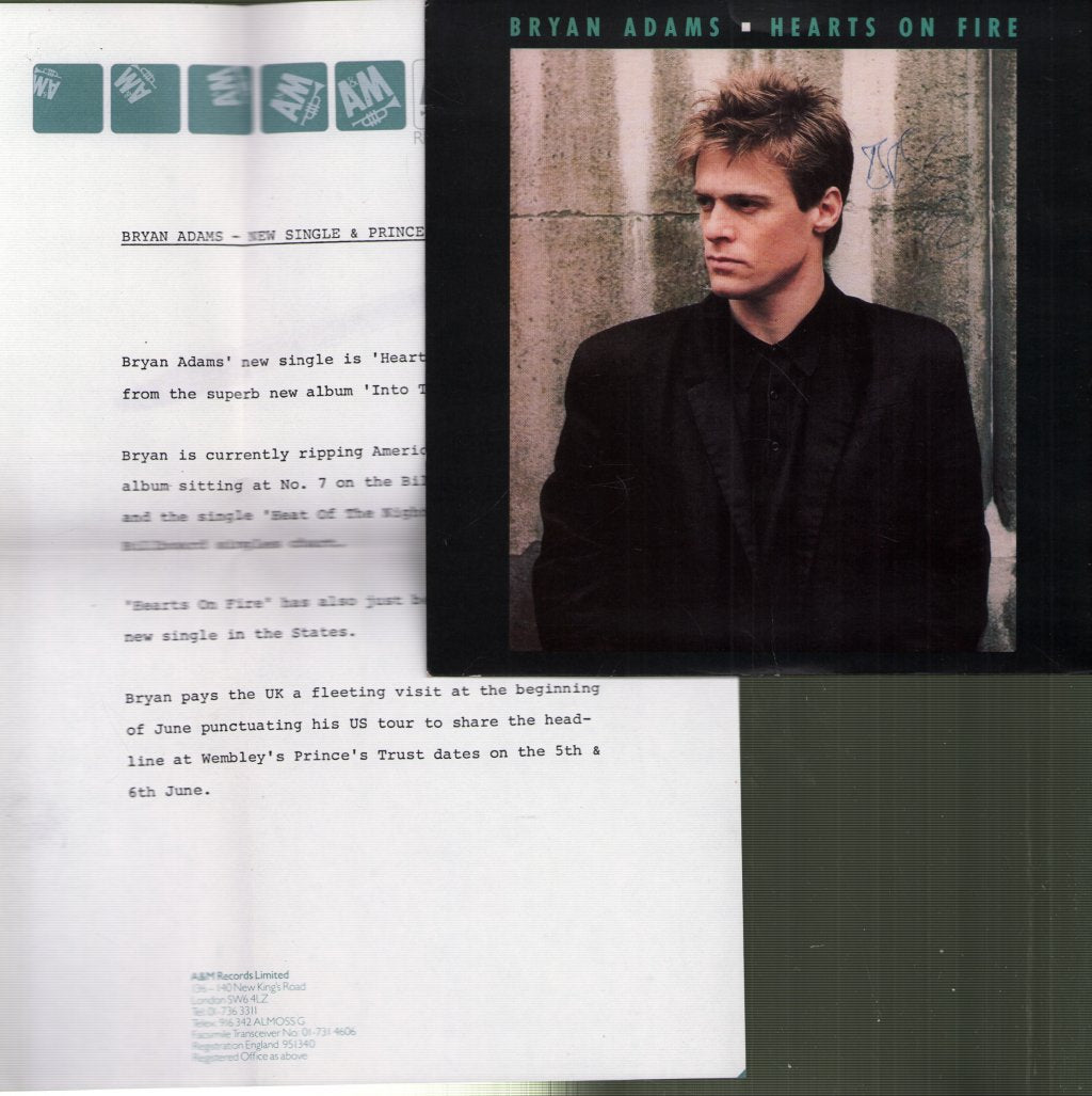 Bryan Adams - Hearts On Fire - 7 Inch