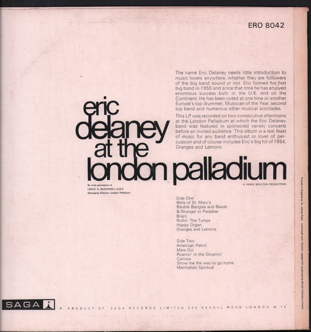Eric Delaney - At The London Palladium - Lp
