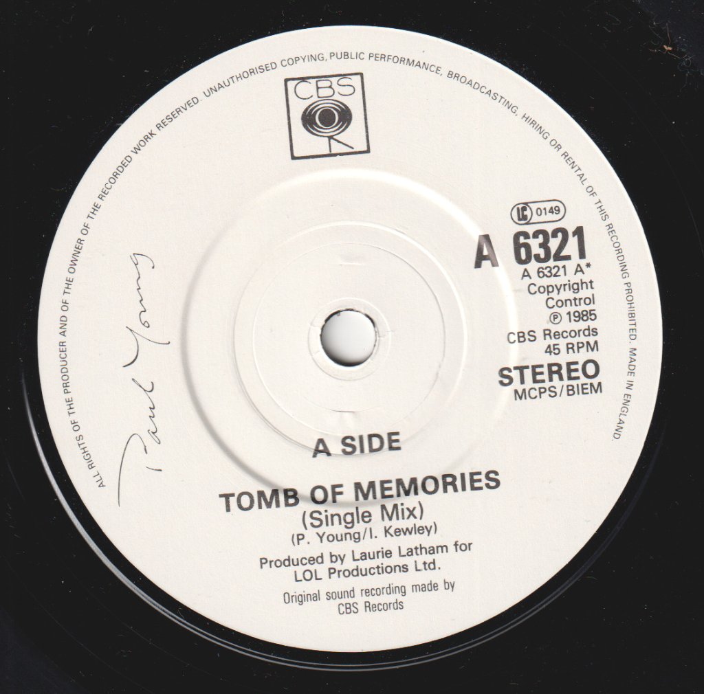 Paul Young - Tomb Of Memories - 7 Inch