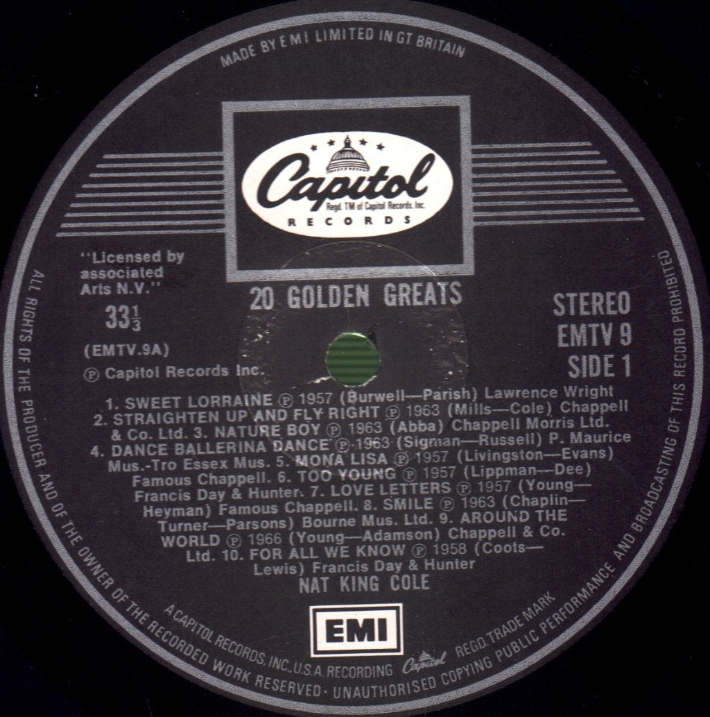 Nat King Cole - 20 Golden Greats - Lp