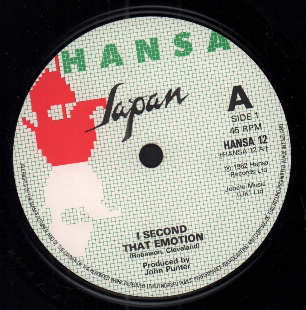 Japan - I Second That Emotion - 7 Inch