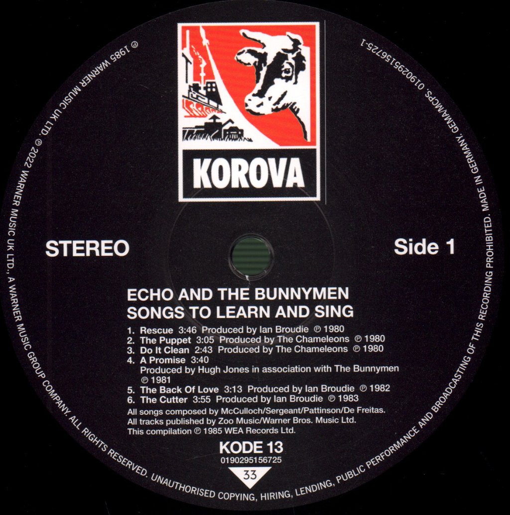 Echo And The Bunnymen - Songs To Learn & Sing (Best Of) - Lp