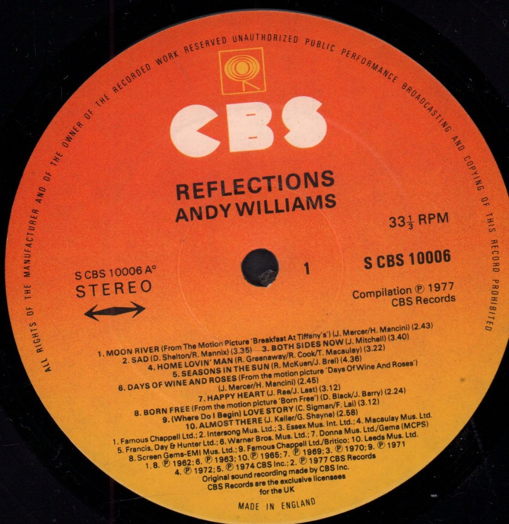 Andy Williams - Reflections - Lp