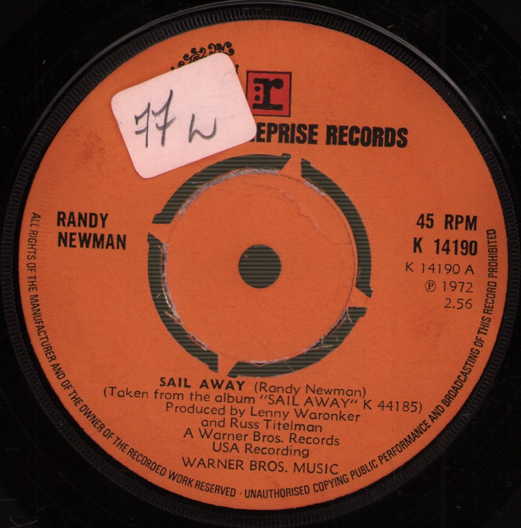 Randy Newman - Sail Away / Political Science - 7 Inch