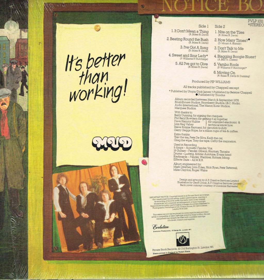 Mud - It's Better Than Working - Lp