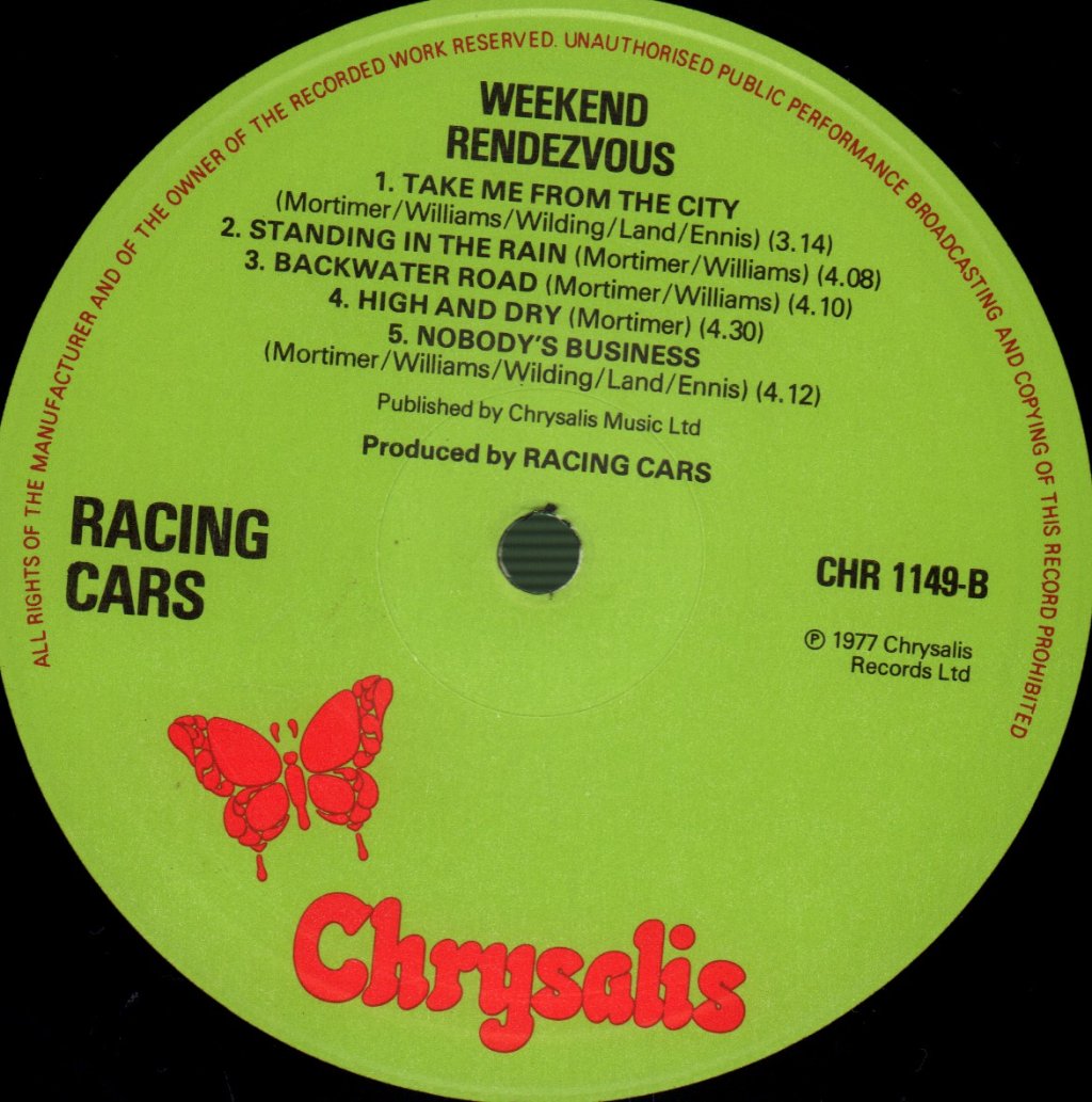 Racing Cars - Weekend Rendezvous - Lp