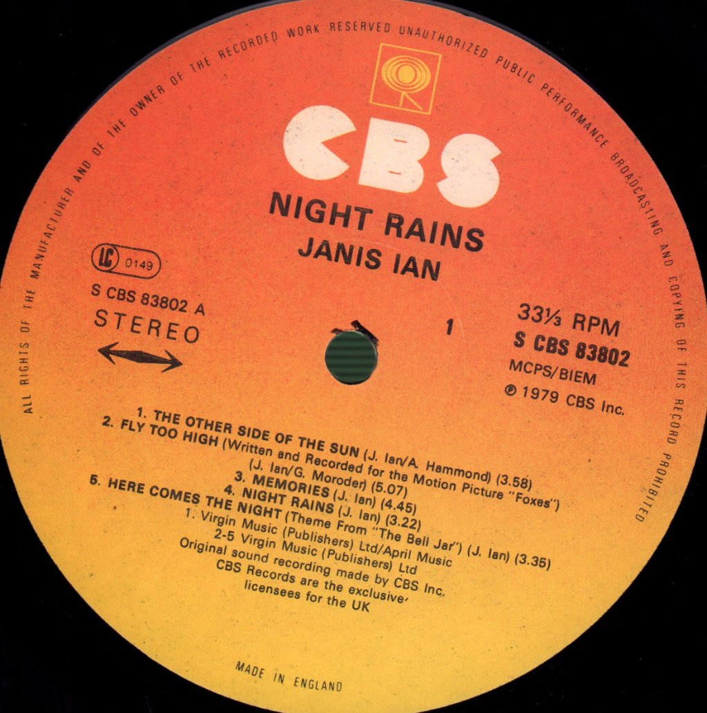 Janis Ian - Night Rains - Lp