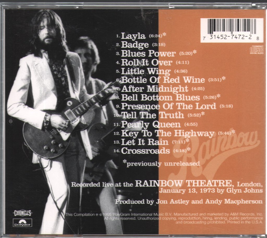 Eric Clapton - Eric Clapton's Rainbow Concert - Cd