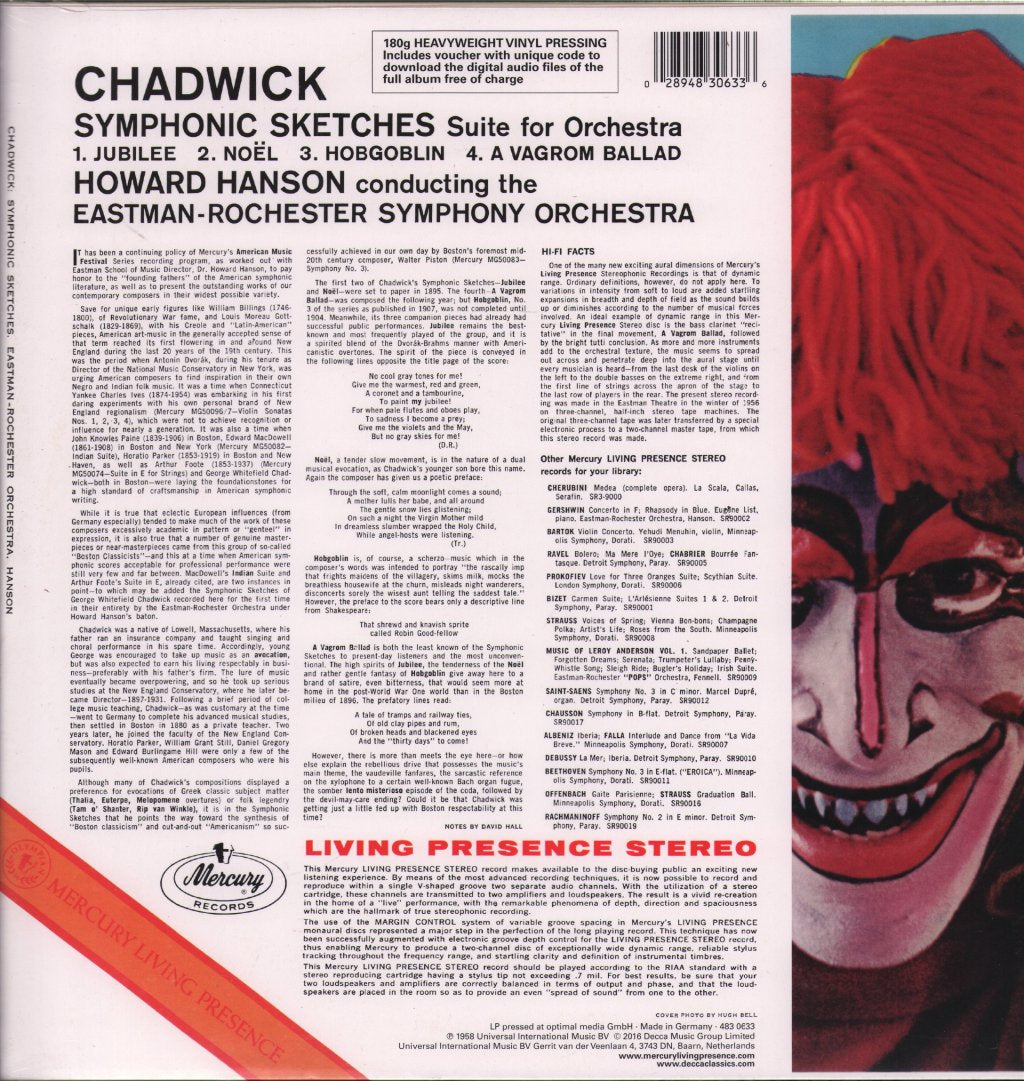 Chadwick, Howard Hanson, Eastman-Rochester Orchestra - Symphonic Sketches - Lp