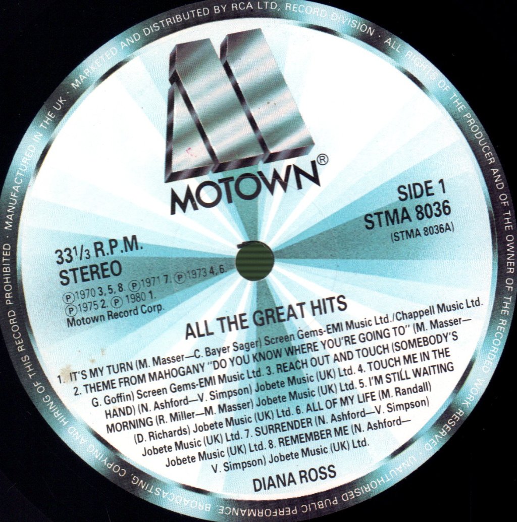 Diana Ross - All The Great Hits - Lp