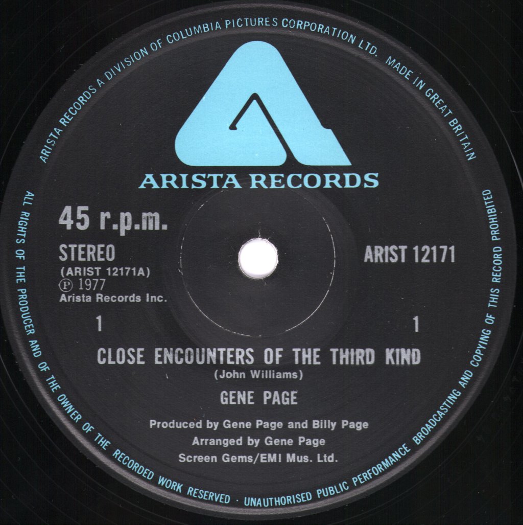 Gene Page - Close Encounters Of The Third Kind - 12 Inch