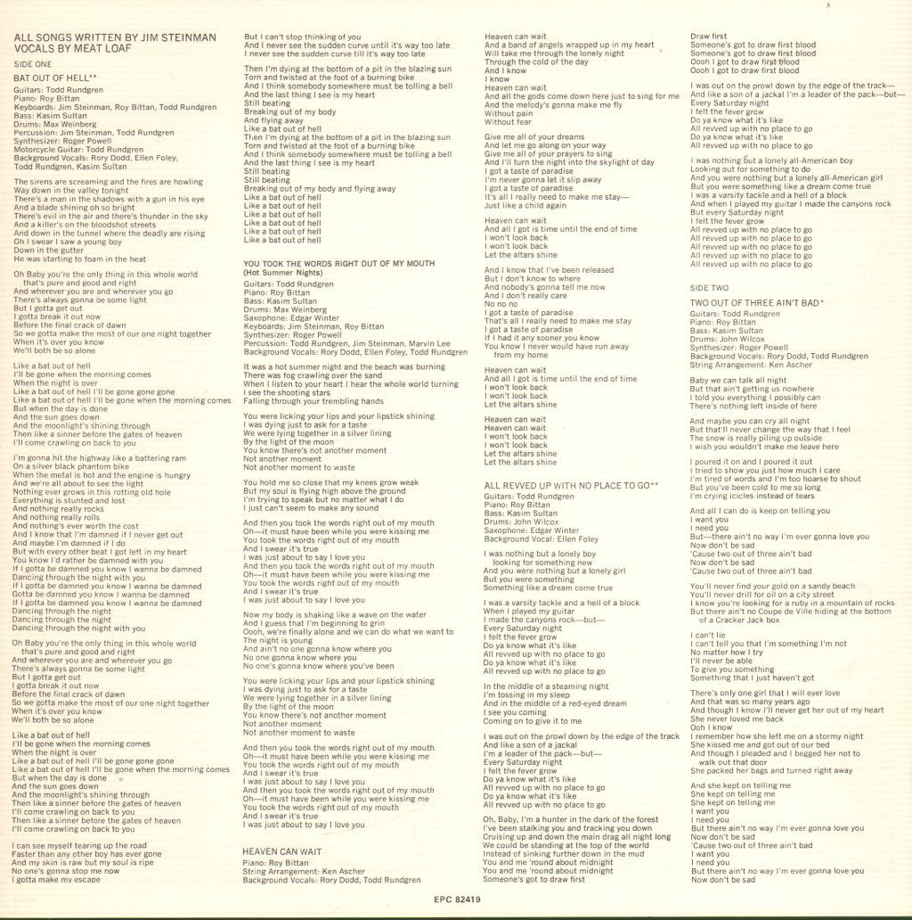 Meat Loaf - Bat Out Of Hell - Lp