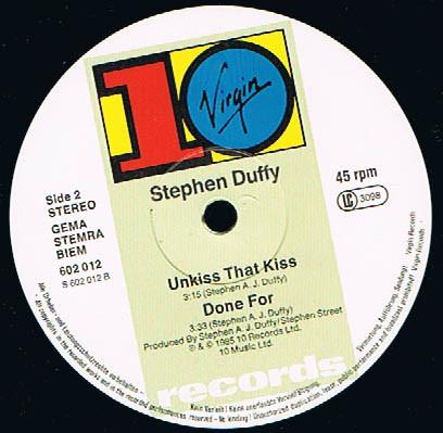 Stephen Duffy - Un Kiss That Kiss - 12 Inch