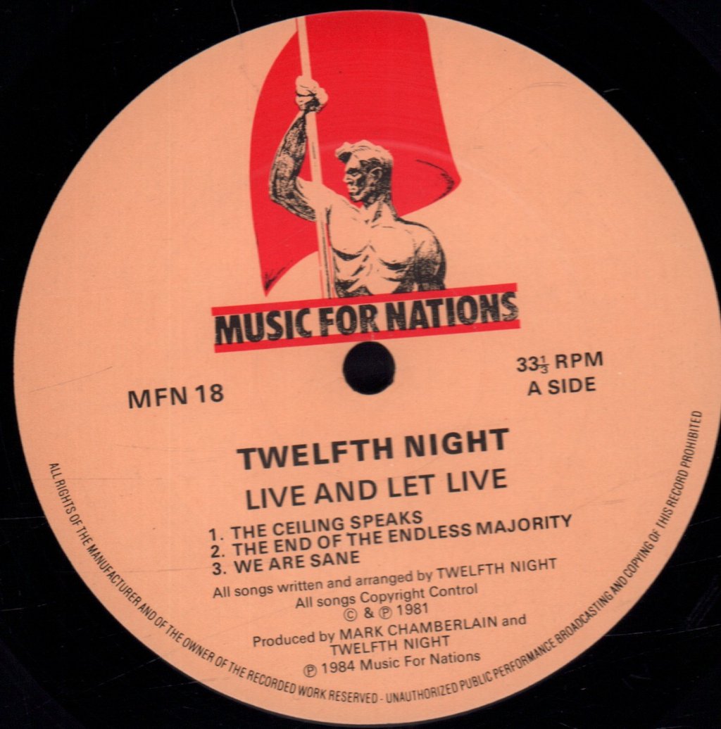 Twelfth Night (80'S Prog) - Live And Let Live - Lp