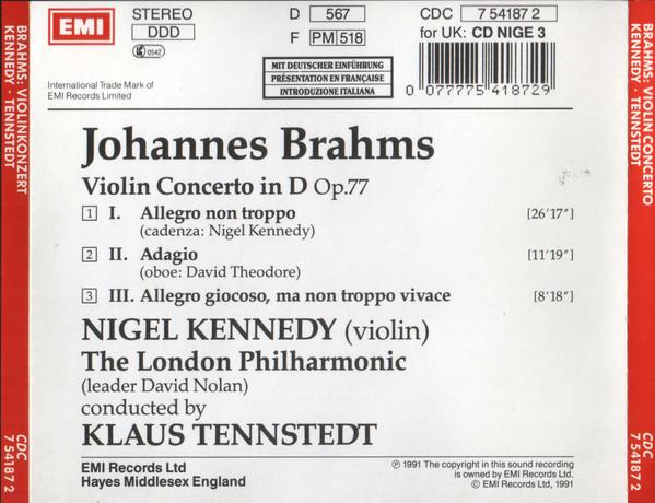 Nigel Kennedy - Violin Concerto - BRAHMS - Cd