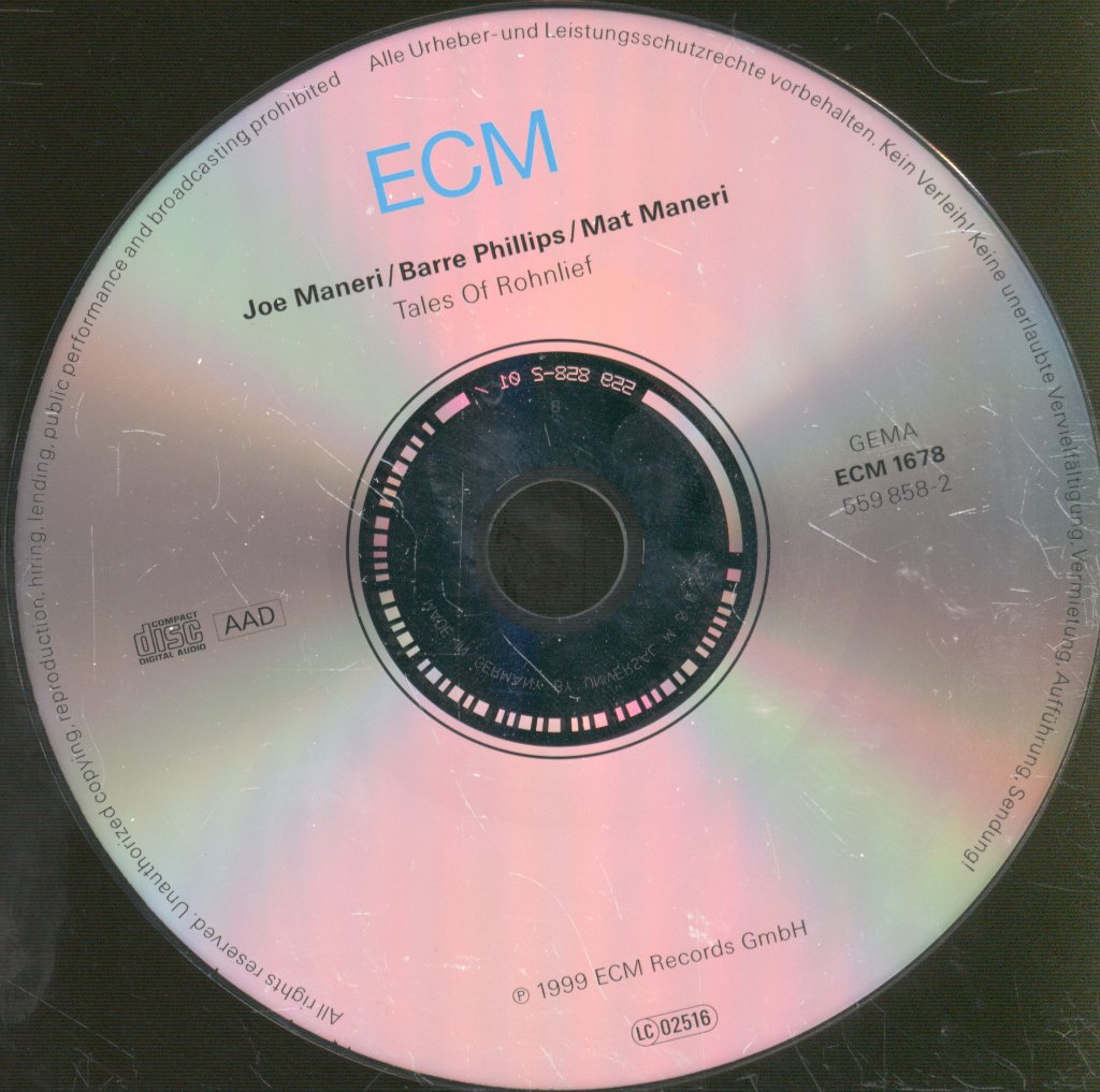Joe Maneri / Barre Phillips / Mat Maneri - Tales Of Rohnlief - Cd