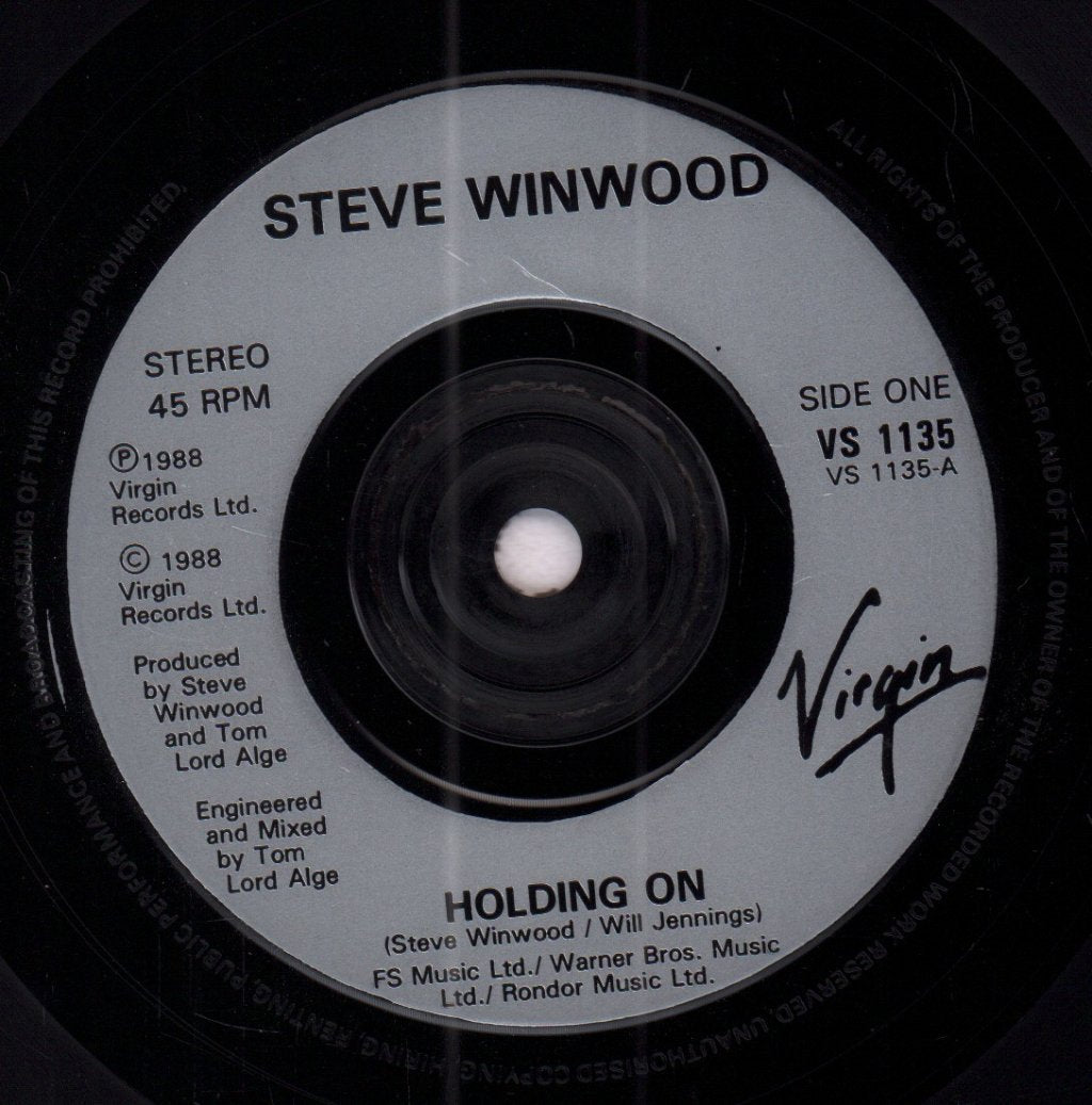 Steve Winwood - Holding On - 7 Inch