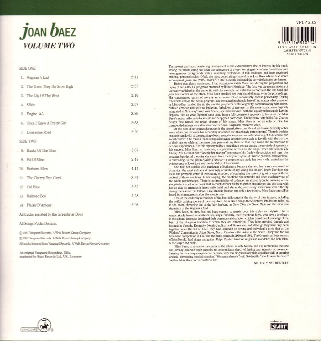 Joan Baez - Joan Baez Volume Two - Lp