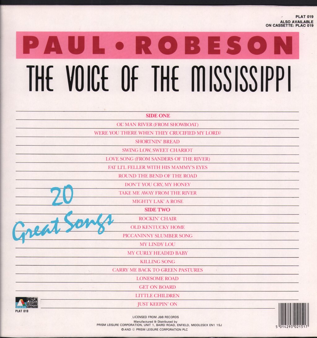 Paul Robeson - Voice Of The Mississippi - Lp