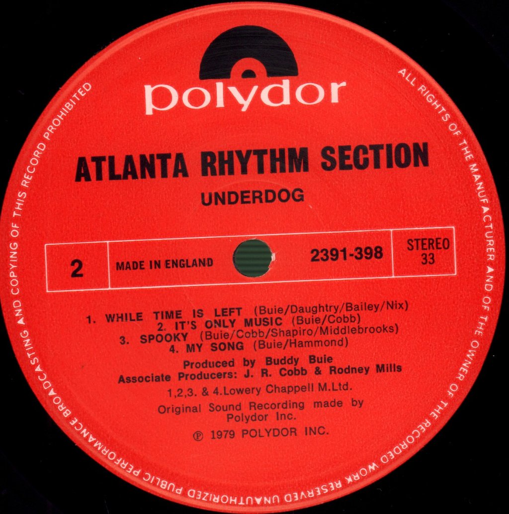 Atlanta Rhythm Section - Underdog - Lp