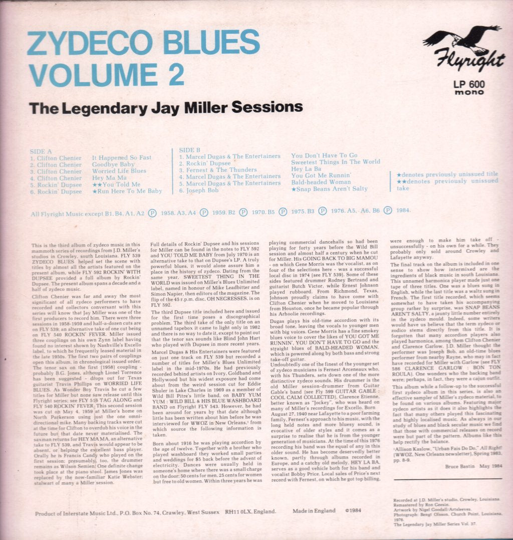 Various Artists - Zydeco Blues Volume 2 - Lp