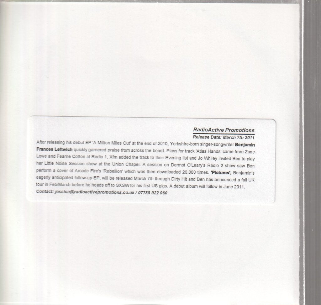 Benjamin Francis Leftwich - Pictures Ep - Cdr