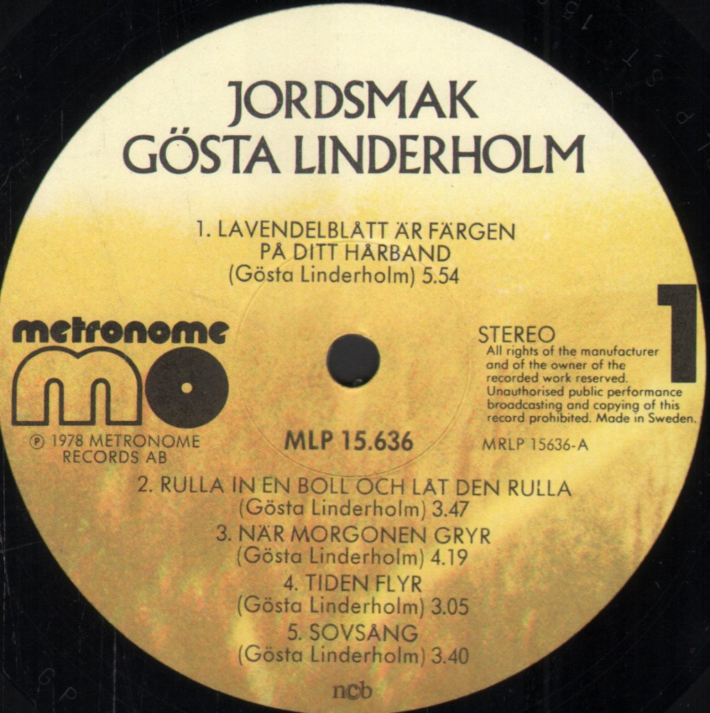 Gosta Linderholm - Jordsmak - Lp