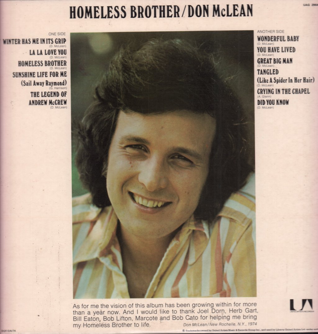 Don McLean - Homeless Brother - Lp