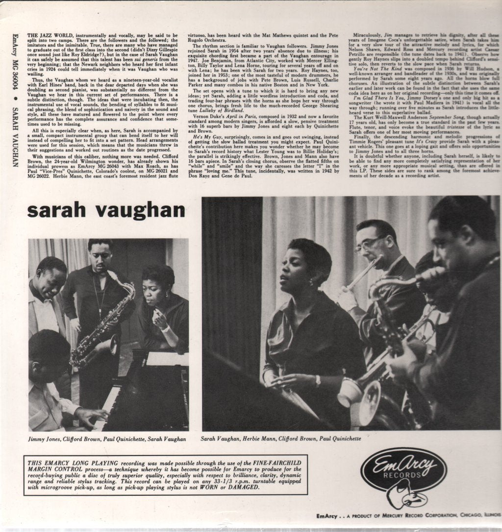 Sarah Vaughan - Sarah Vaughan - Lp