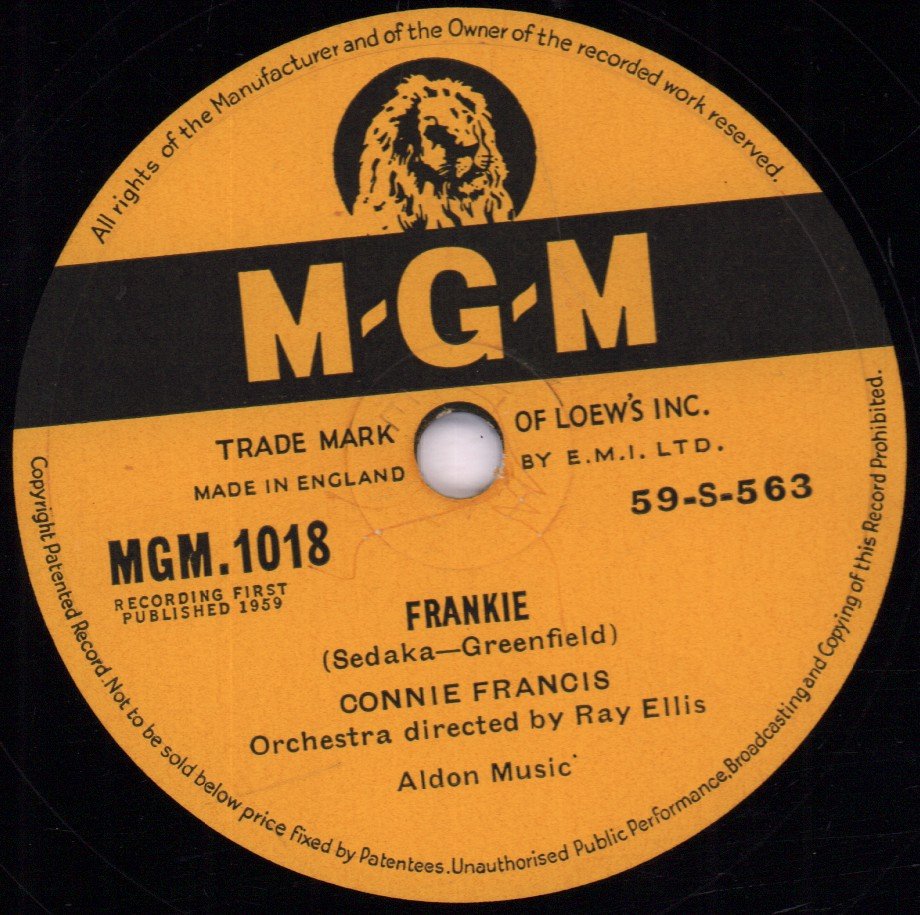 Connie Francis - Lipstick On Your Collar / Frankie - 78