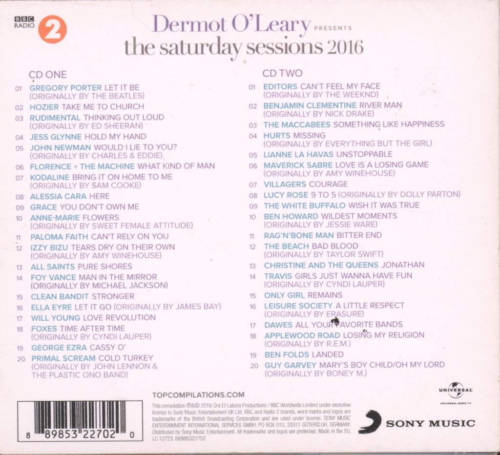 Various Artists - Dermot O'Leary Presents The Saturday Sessions 2016 - Cd Set