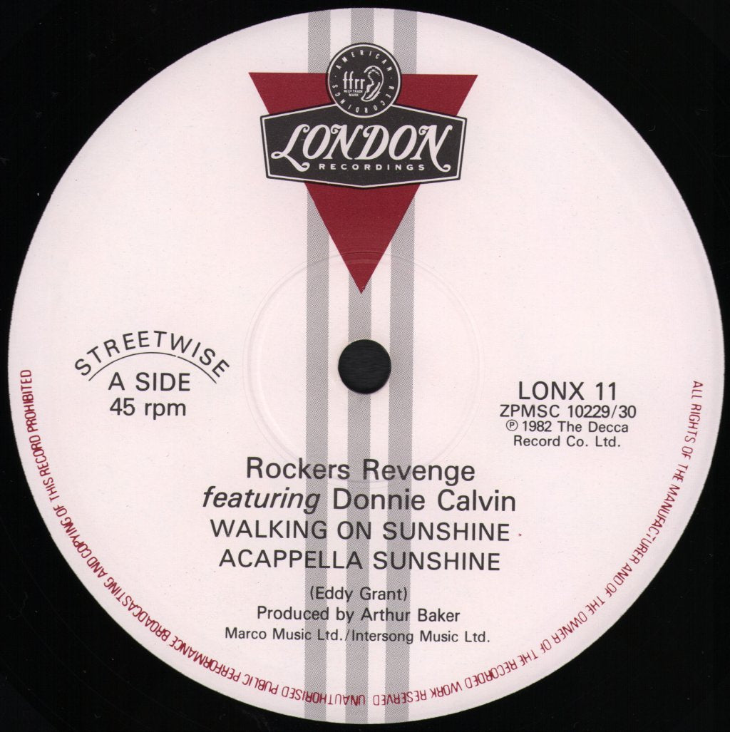 Rockers Revenge Featuring Donnie Calvin - Walking On Sunshine - 12 Inch