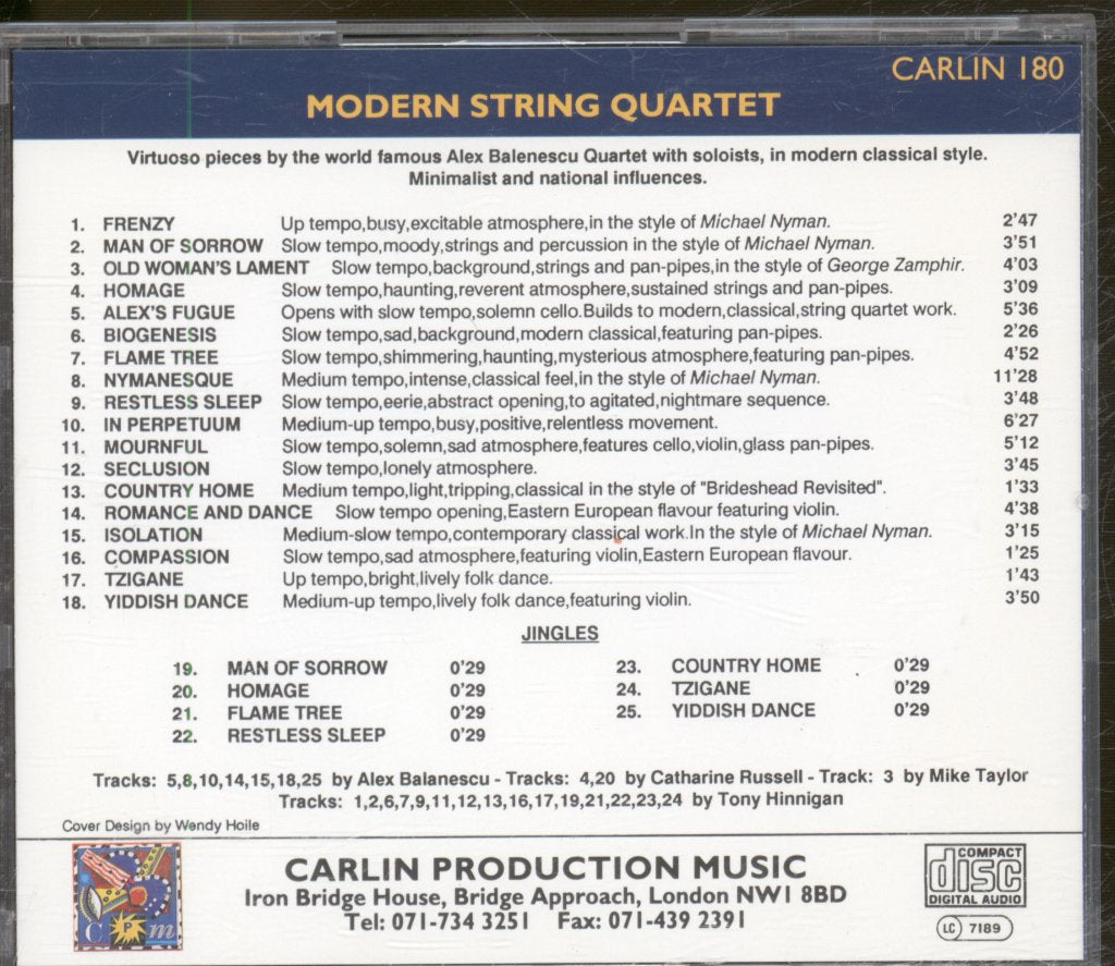 Various Artists - Modern String Quartet - Cd