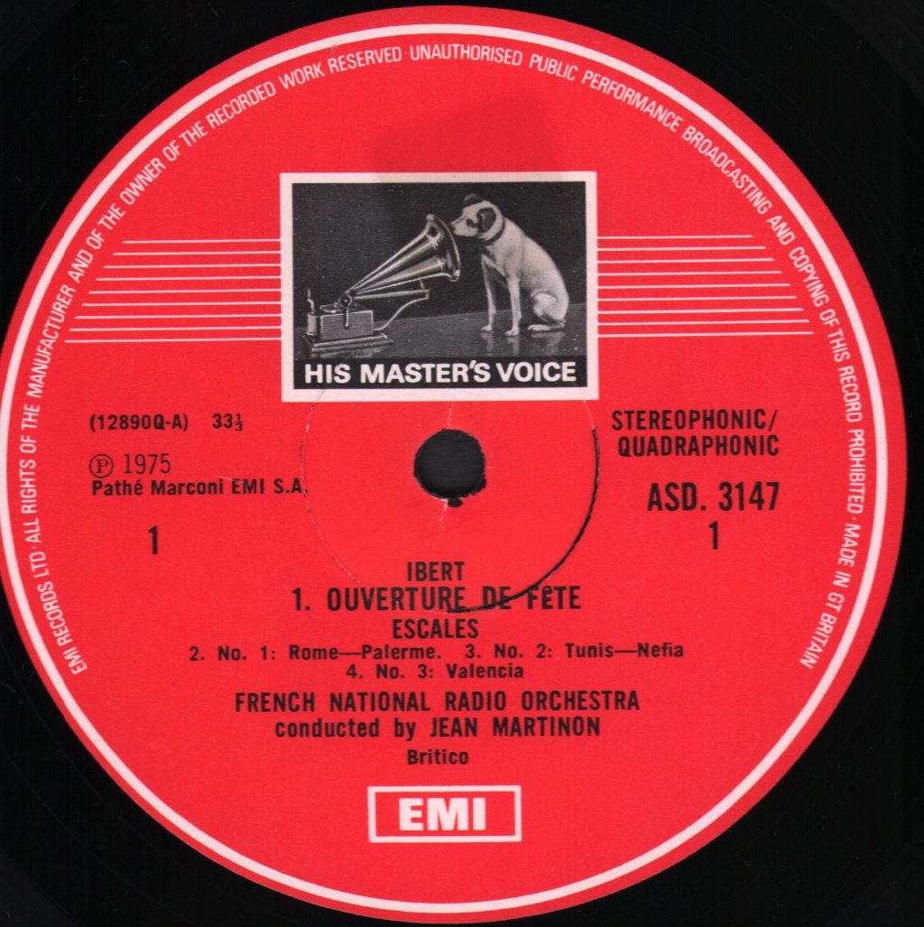 Jean Martinon / National Orchestra Of The O.R.T.F. - Jacques Ibert - Escales / Ouverture De Fête / Tropismes - Lp