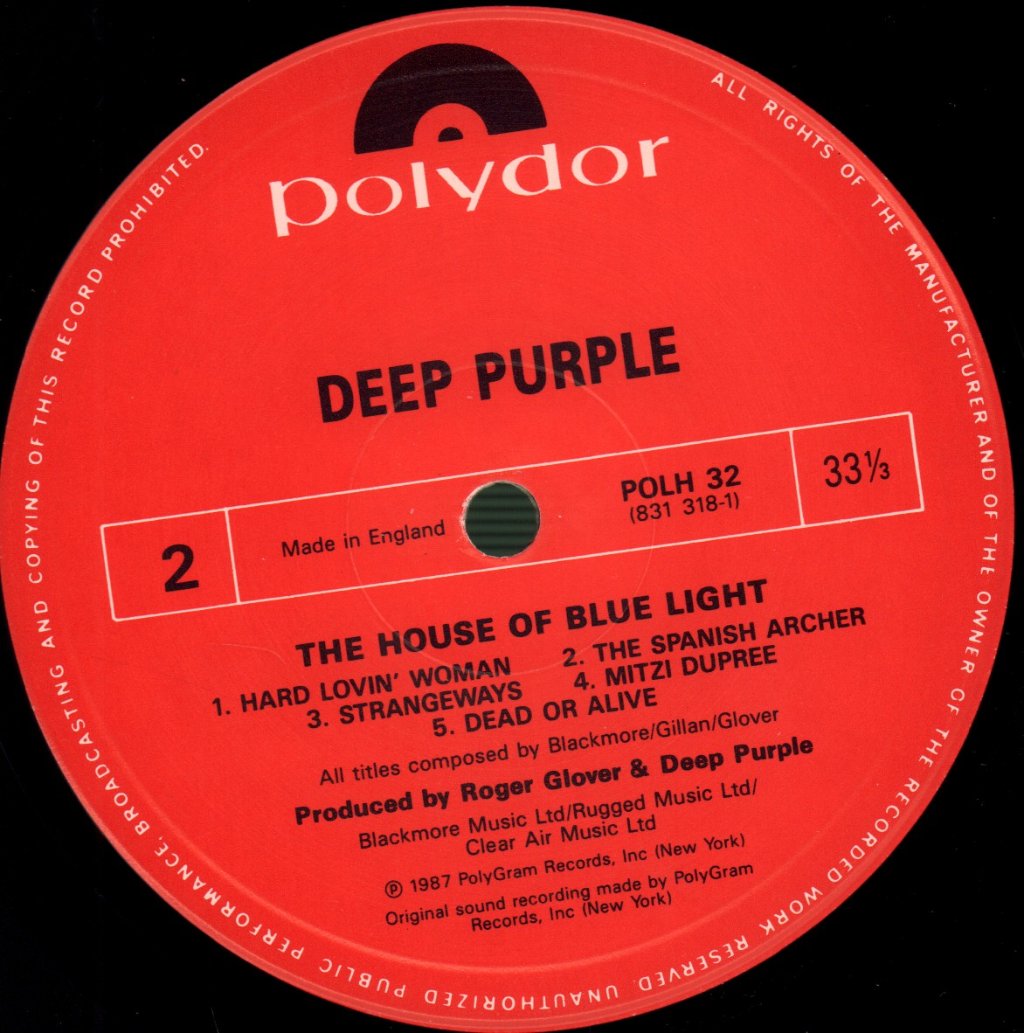 Deep Purple - House Of Blue Light - Lp